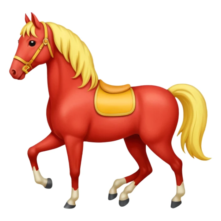 Cavalo vermelho e amarelo pastel sticker