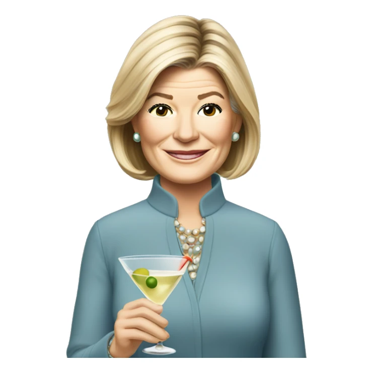 Martha Stewart holding a martini at Christmas  sticker