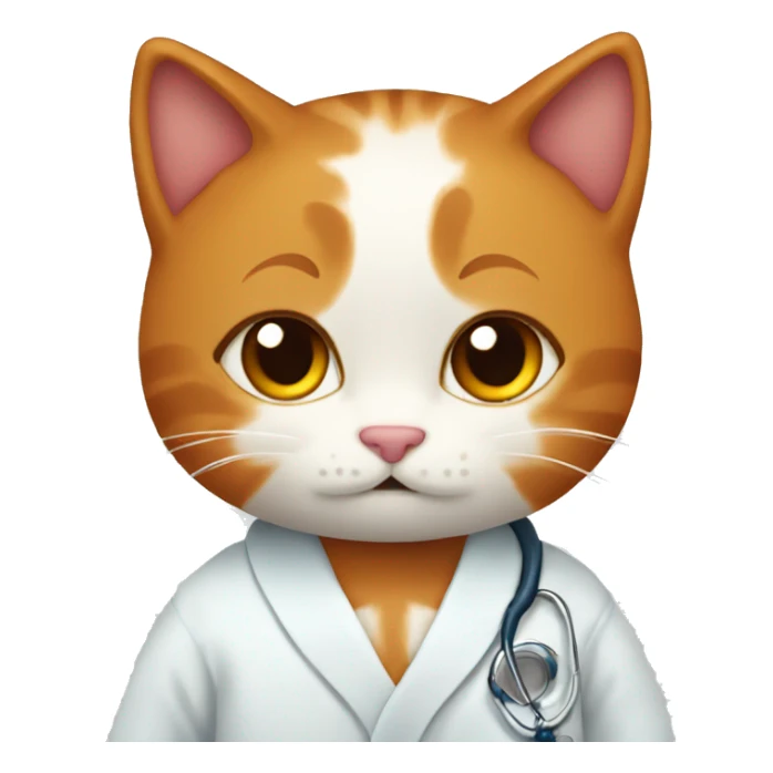 Redhead cat in a doctor’s robe sticker