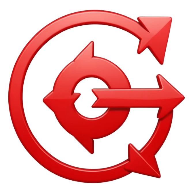 Rotating arrow red cycle sticker