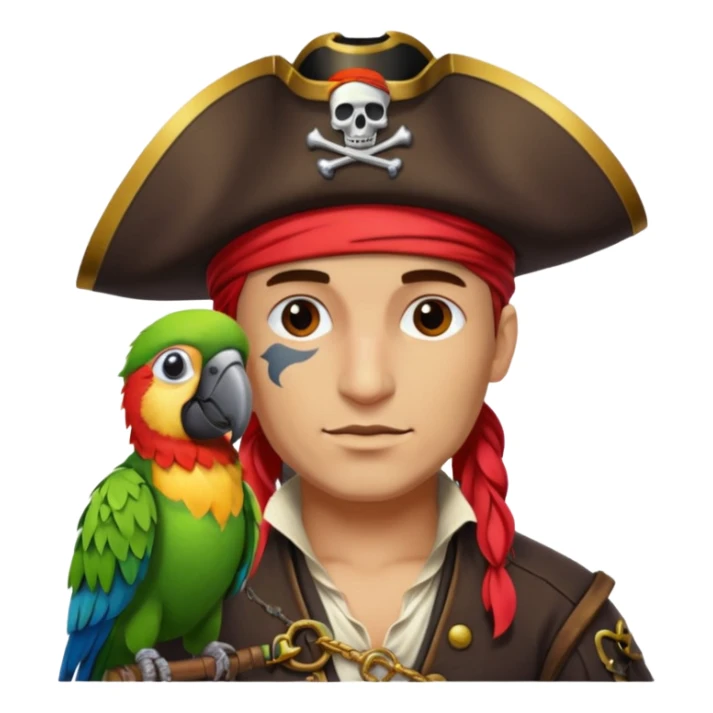 pirate and parrot sticker