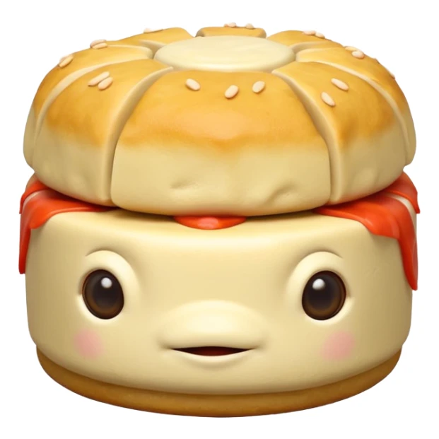 siu mai (a type of dim sum, just 1 cube of white color fish patty wrapped by yellow dough, leaving only the top part unwrapped, shape looks like short cylinder shape) sticker