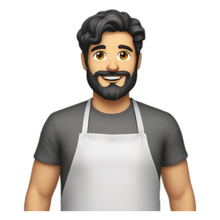 30 year old Male pizza baker with dark hair and beard sticker