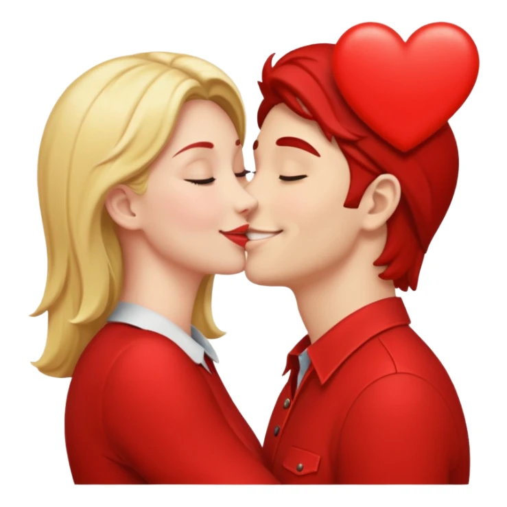 un cartello rosso con due persone che si baciano sticker