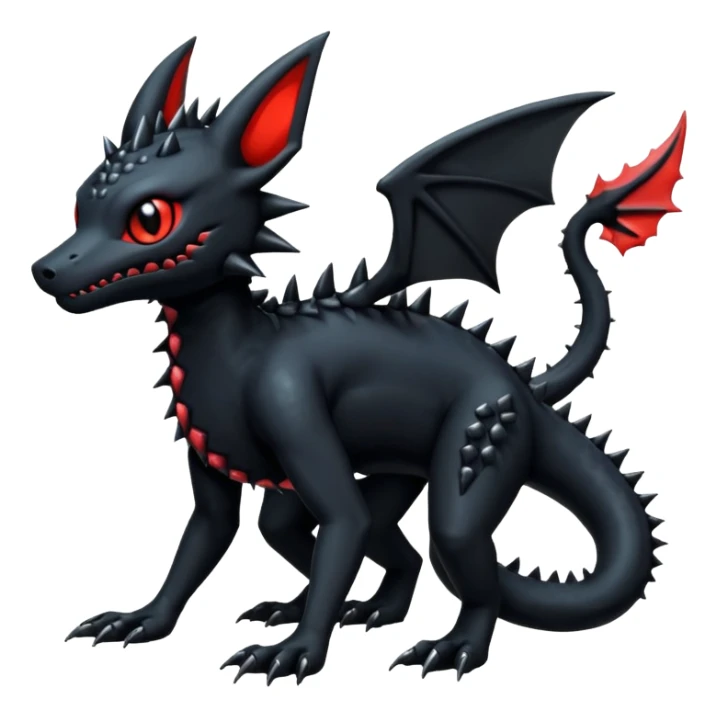 Evil Gothic Salandit-Umbreon-Fakémon-hybrid-creature (full body)  sticker