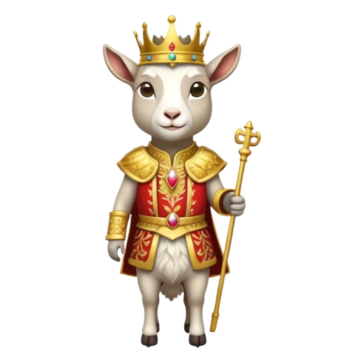 goat emoji with a king outfit sticker