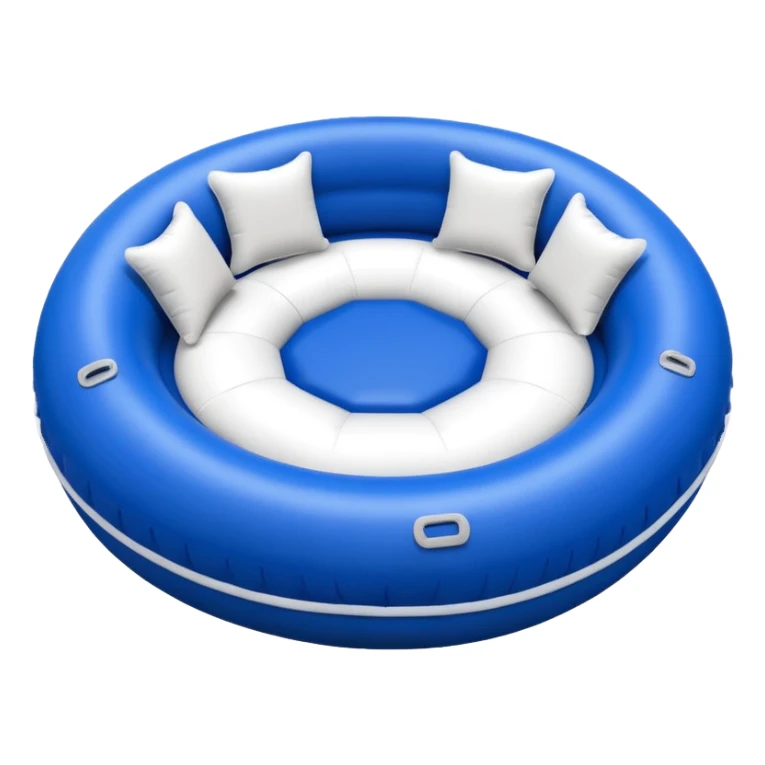 round inflatable boat with several seats around the perimeter sticker