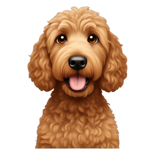 Brown golden doodle missing one of their front legs sticker
