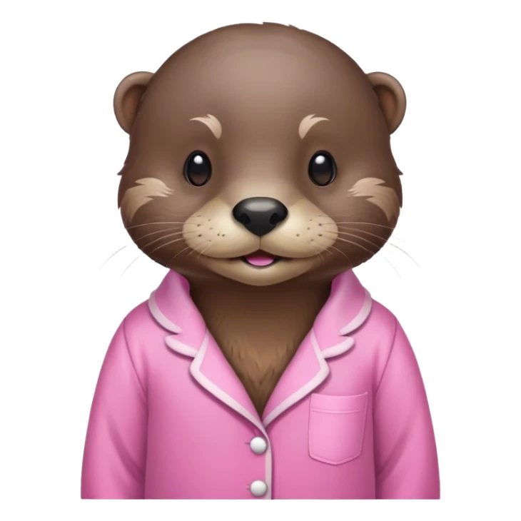 Otter floating in pink pajamas sticker