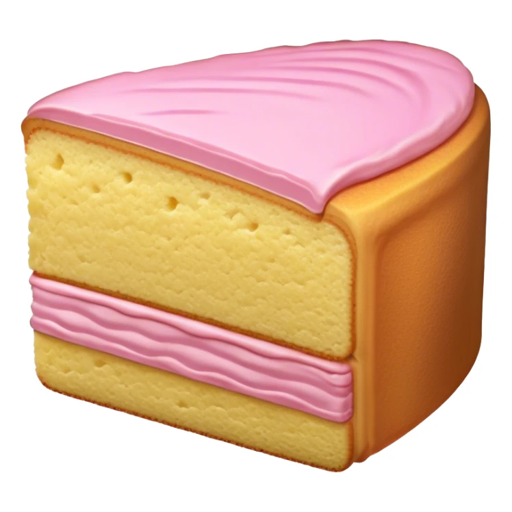 slice of sponge cake, with minimal pink sticker