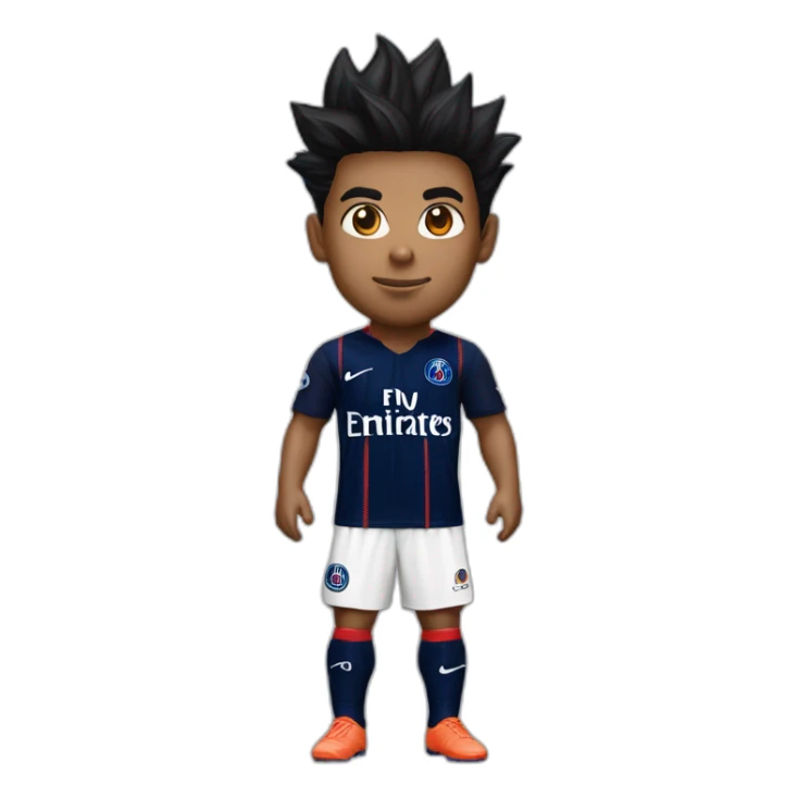 san goku head with a psg home kit sticker