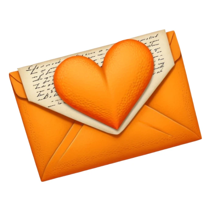 Change I don't want 2 hearts only 1 orange heart love letter sticker