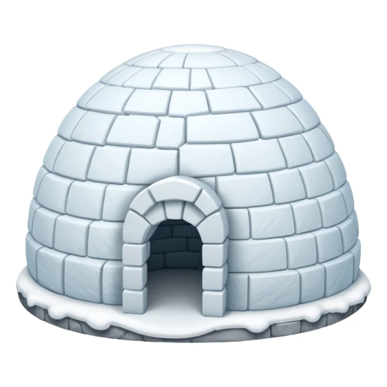 igloo with snow covered half of the top sticker