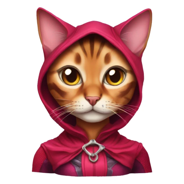 Bengal cat dressed like the scarlet witch sticker