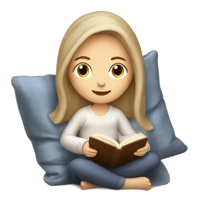White Girl relaxed reading a book under a blanket with coffee in her hands sticker