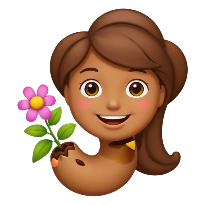 a little poop, who give a little flower sticker
