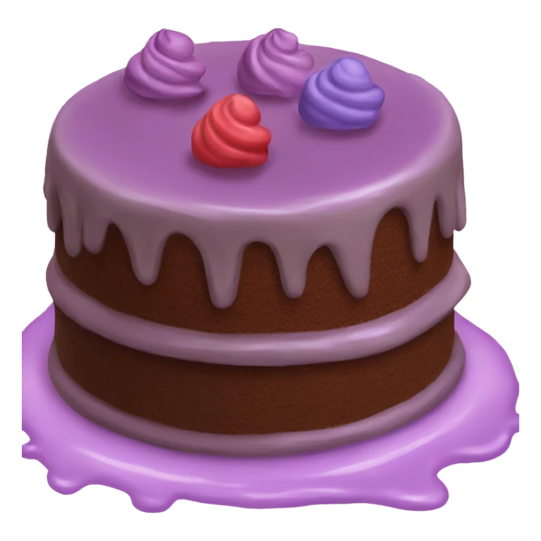Chocolate cake with purple cream sticker