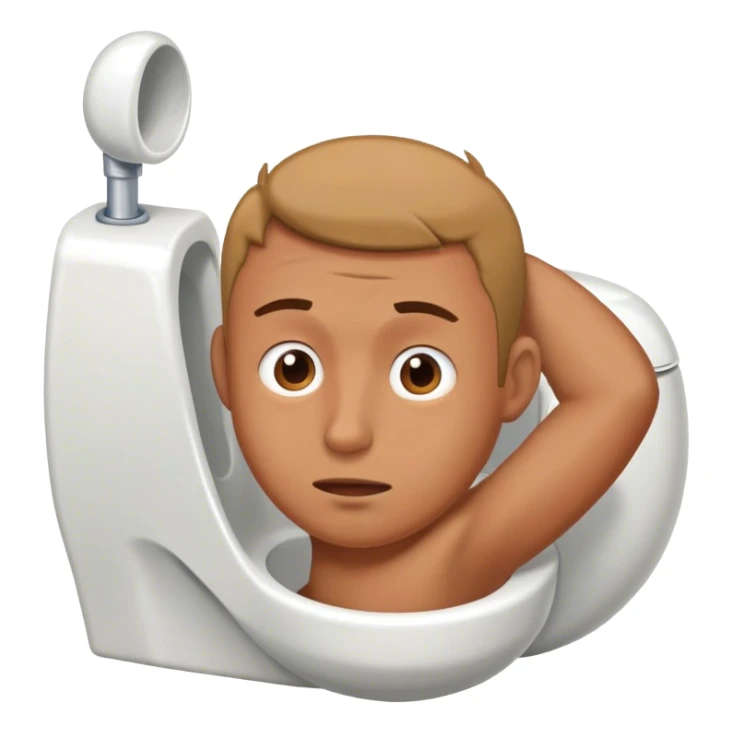 Guy head in toilet sticker