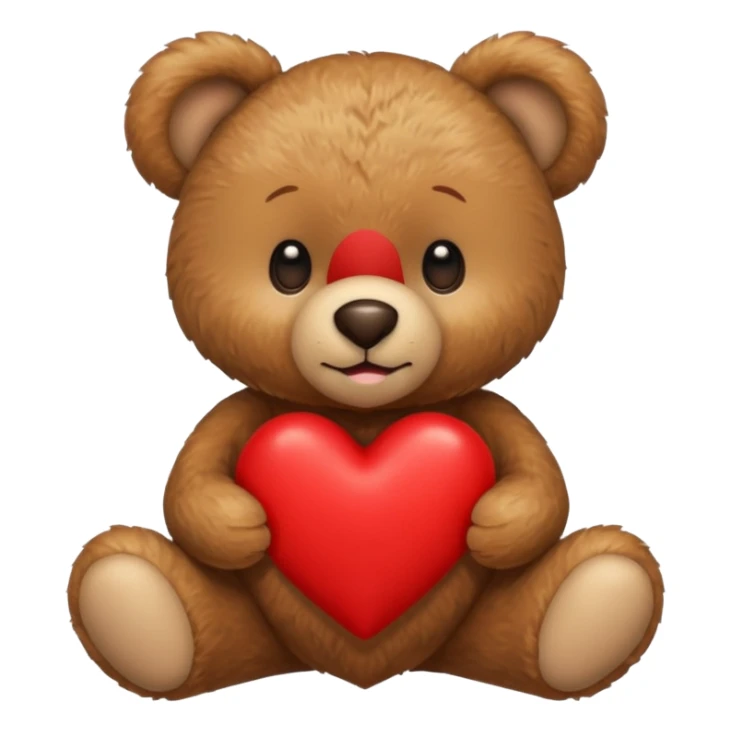 Teddy bear with a heart in her arms sticker