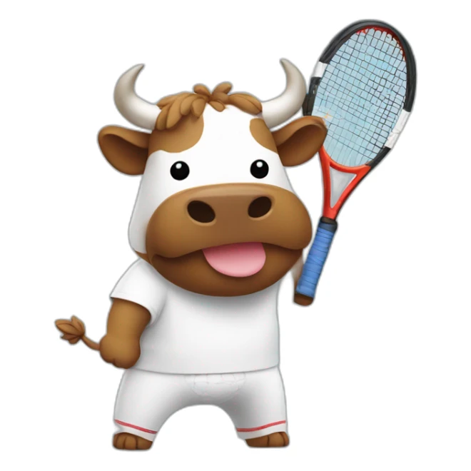 Kawaii Spanish bull tennis player sticker