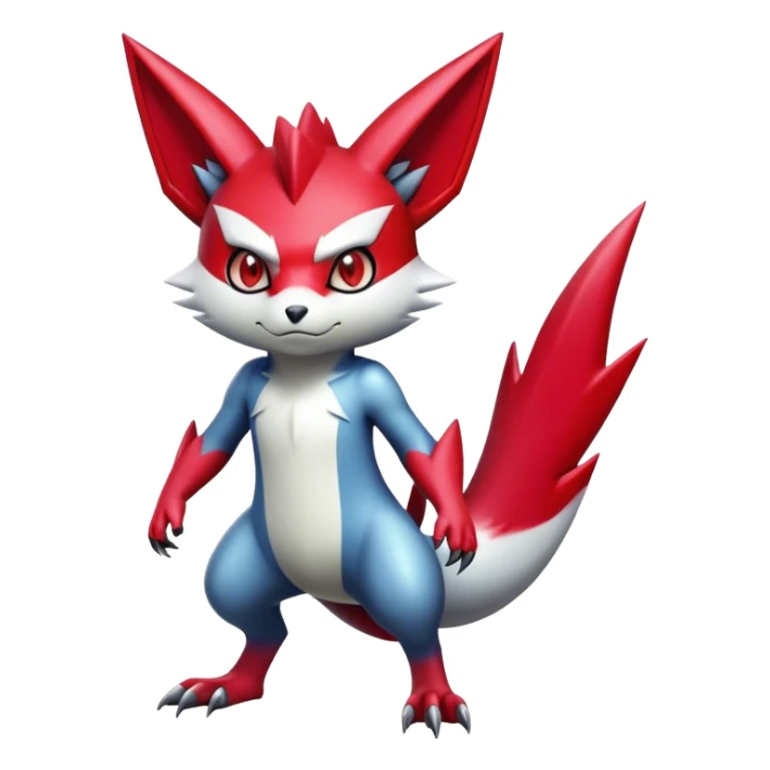 Cool Edgy Badass Shiny Digimon-Sneasel-Zangoose-hybrid full body sticker