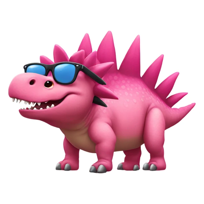 pink stegosaurus with sunglasses sticker