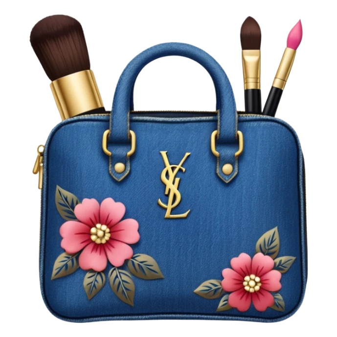 Make up kit ysl denim floral design sticker