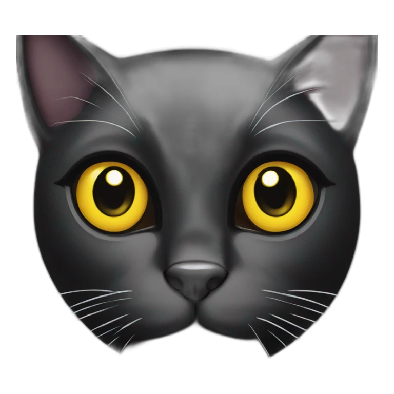 Pure Black Cat with Big Yellow Eyes sticker