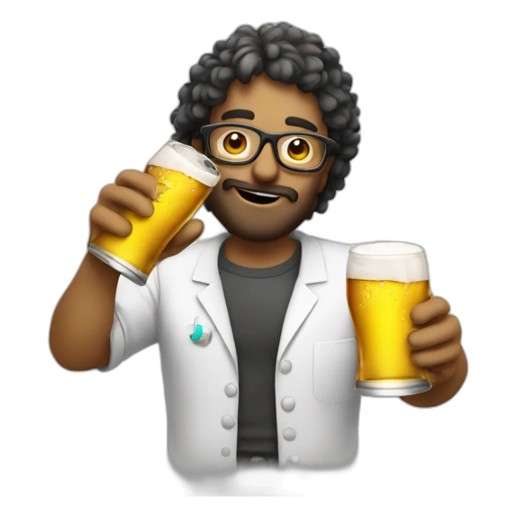 Chemist drinking beer un a party in the beach sticker
