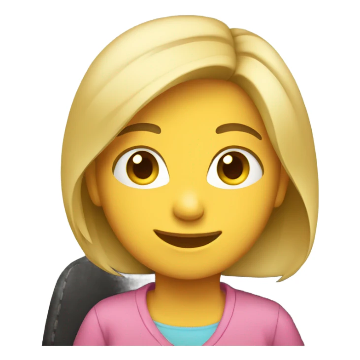 smiling girl in car interior emoji sticker