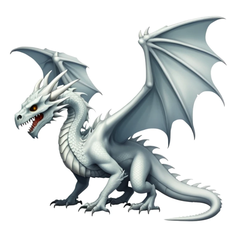 Dragon with a white dragon-cadaver-skull-head (full body) sticker