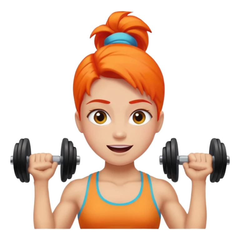 person lifting weights, animated expression, bright colors, iOS 18 style sticker
