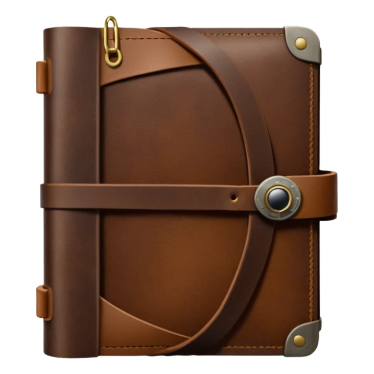 dark brown leather travelers journal sticker