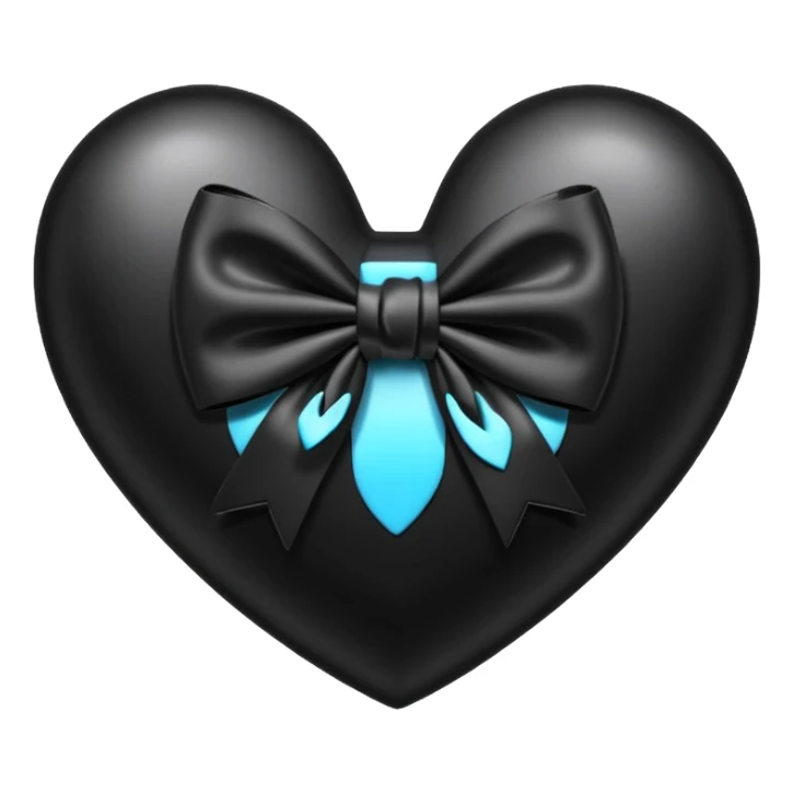 black heart with a black bow sticker