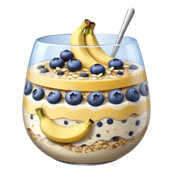 Overnight oats with banana,blueberries, honey, sky, chiaseeds sticker