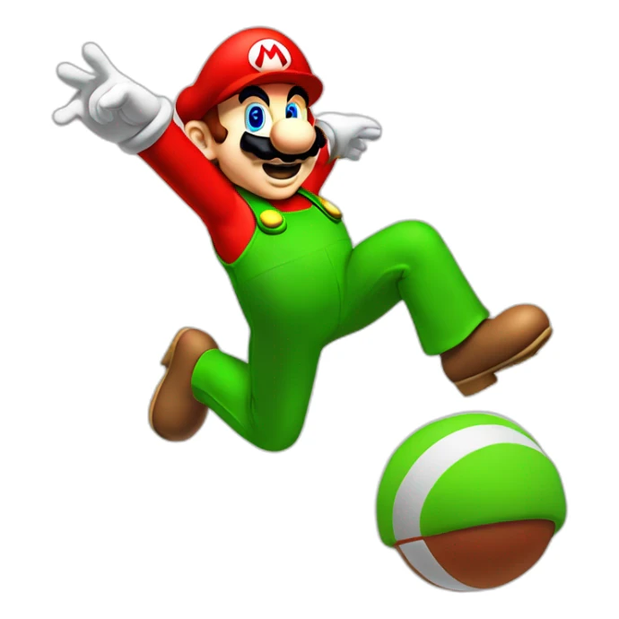 Mario Bros jumping to the goal sticker