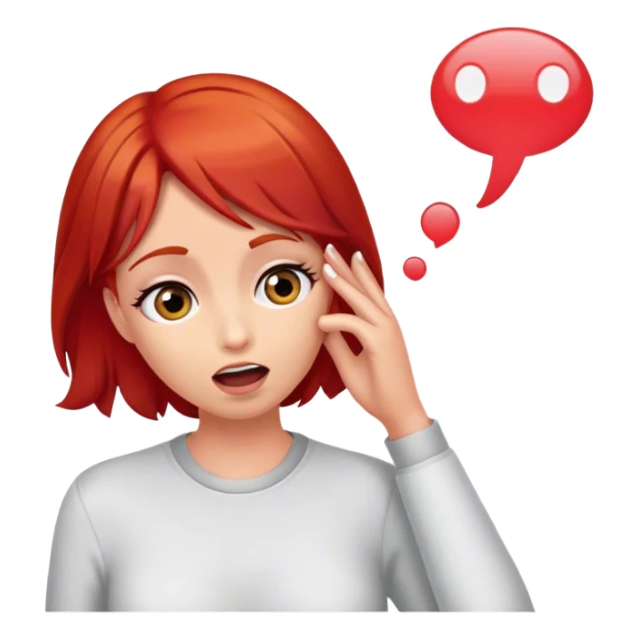 hearing gossip red hair sticker