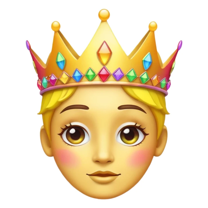 yellow face with rainbow crown, fabulous expression, pride symbols sticker
