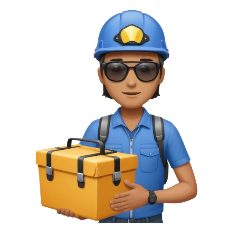 Bike courier with messenger box,Delivery Crew sticker