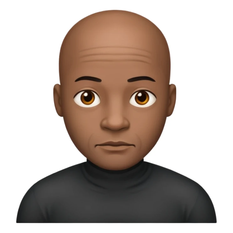 black bald man with strong and calm sticker