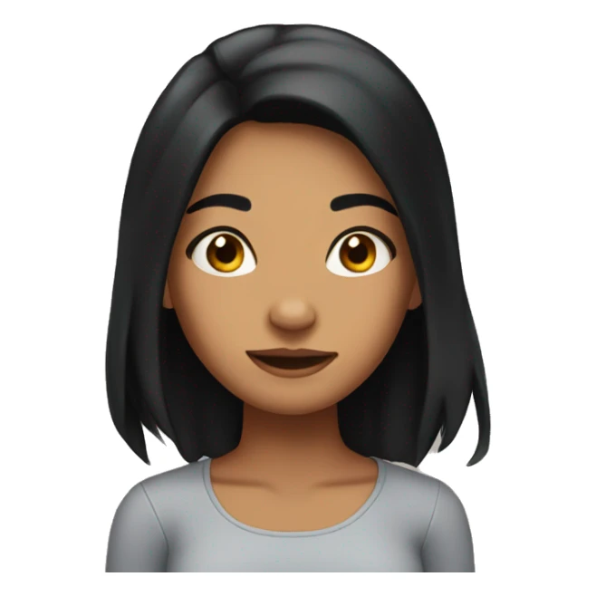 Girl with black hair as a crab sticker