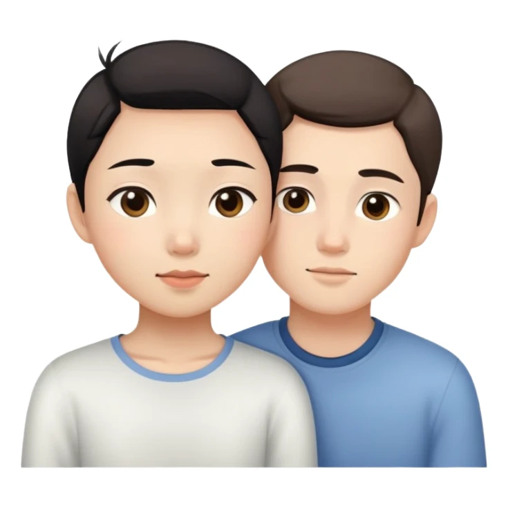 Asian girl and white boy being intimate sfw sticker