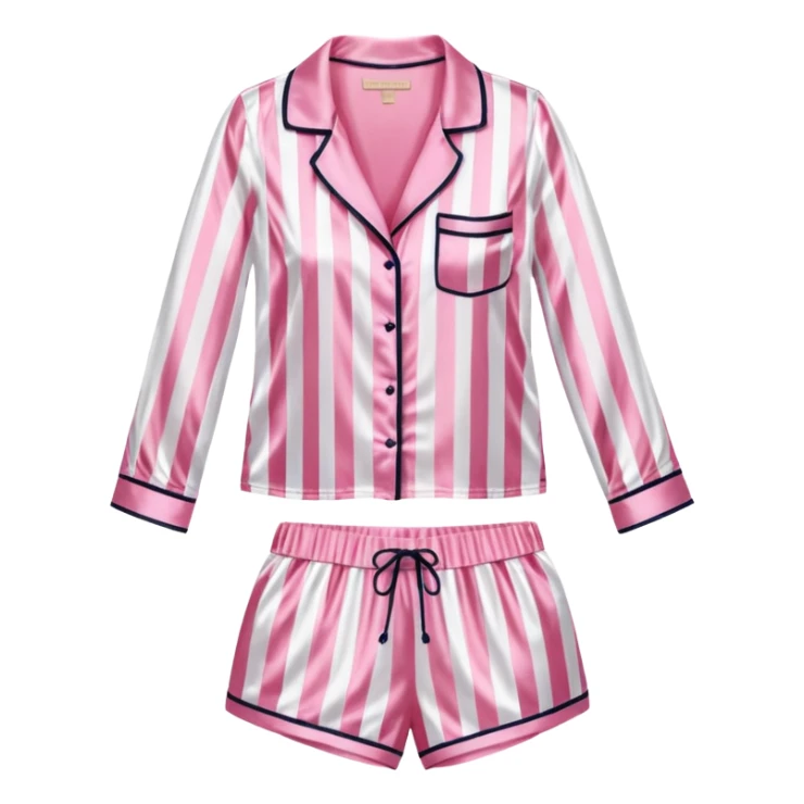 Striped pink and white silk Victoria’s Secret pajama set sticker