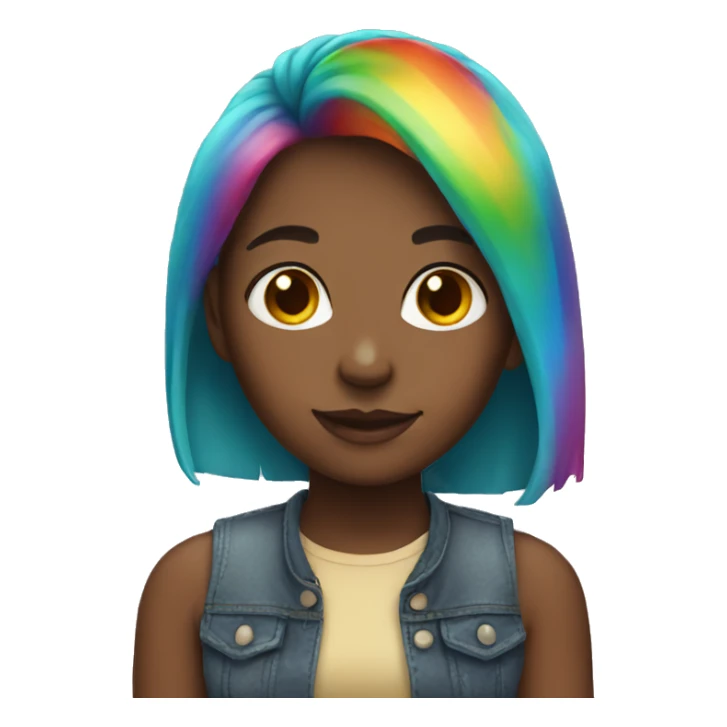 Girl with rainbow hair sticker