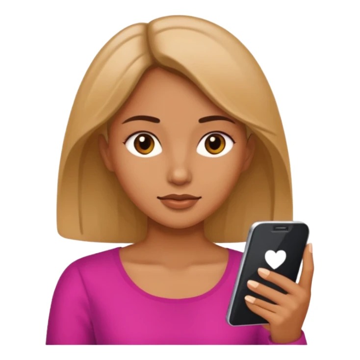 woman looking at phone sticker