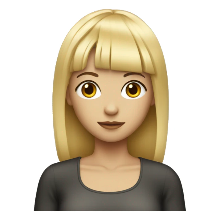 blond digital girl with bangs sticker
