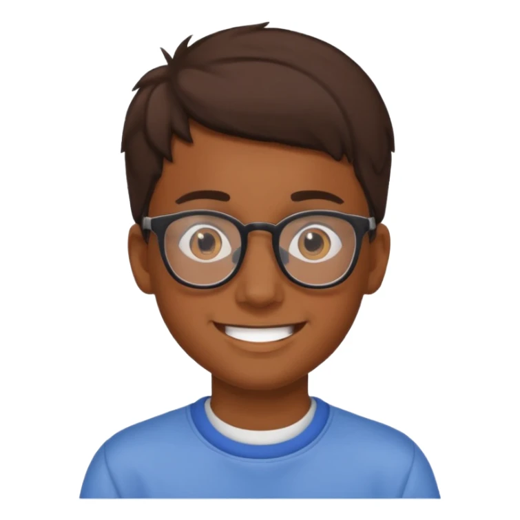 homme avec lunette brun  adolescent sticker