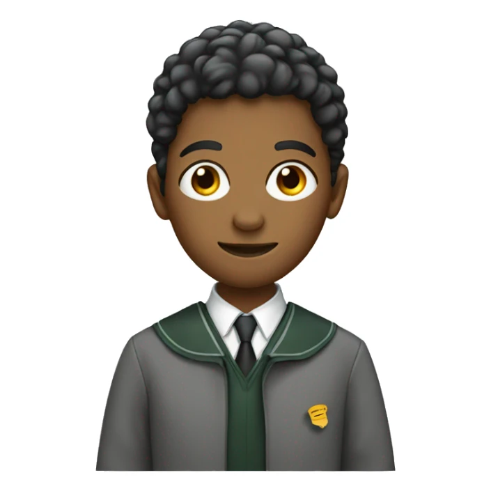 Teenager with umbrella and academic uniform sticker