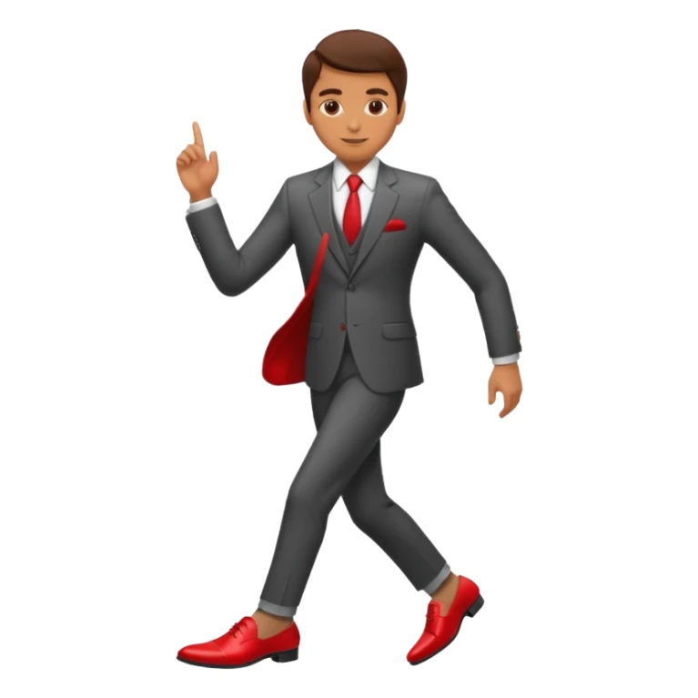 man with glasses wearing a suit and red shoes sticker