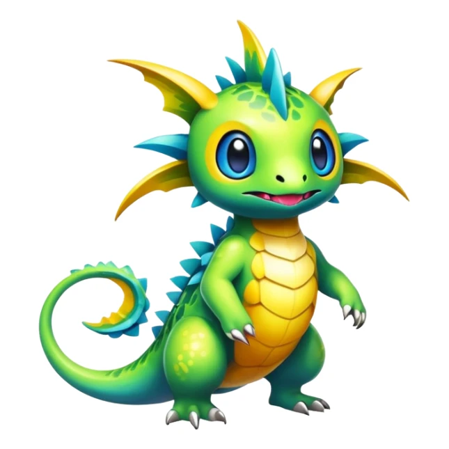 Exotic tropical shiny rare colorful epic cute Fakémon-creature, full body, with random markings sticker